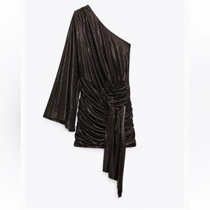 ZARA Shiny Asymmetrical Cocktail Dress